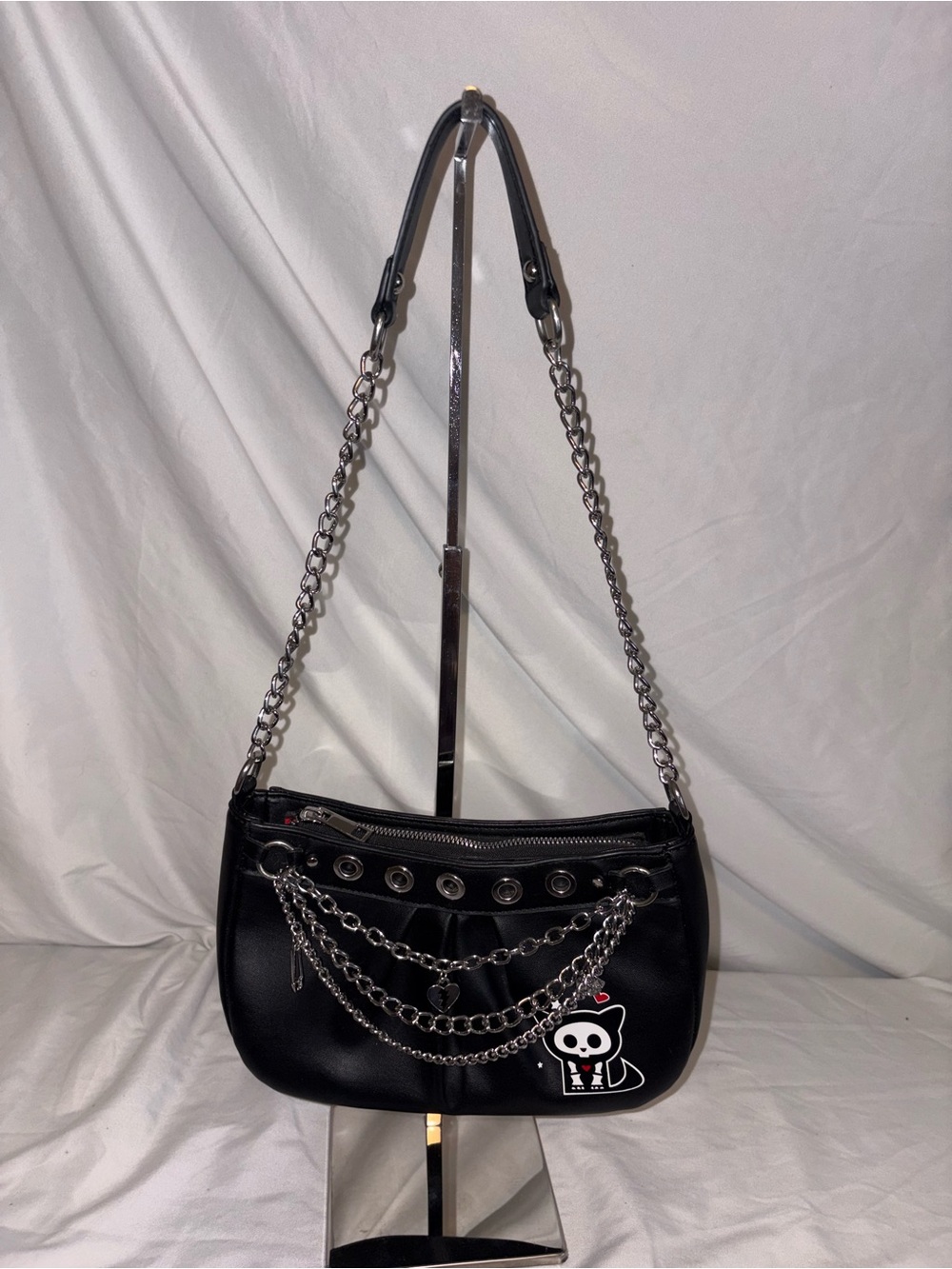 Her Universe Skelanimals Kit the Cat Chain Shoulder Bag
